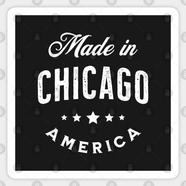 Made In Chicago, USA - Vintage Logo Text Design Sticker by VicEllisArt